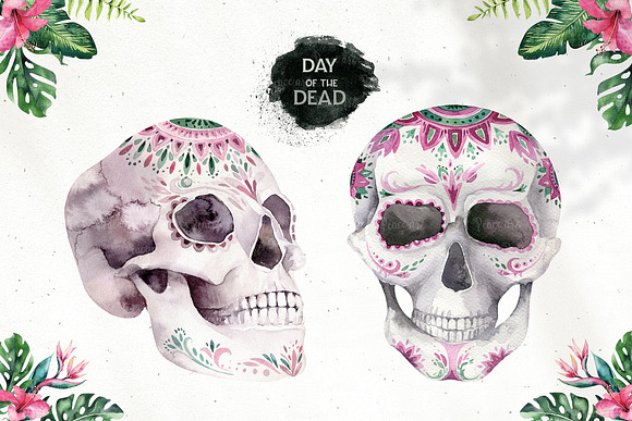 Tropical Day of the Dead in Illustrations - product preview 1