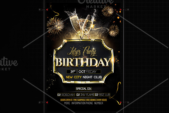 Birthday Flyer Template in Flyer Templates - product preview 1