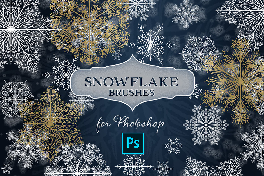 Snowflake Photoshop Brush set in Add-Ons - product preview 8