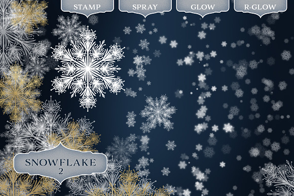 Snowflake Photoshop Brush set in Add-Ons - product preview 2