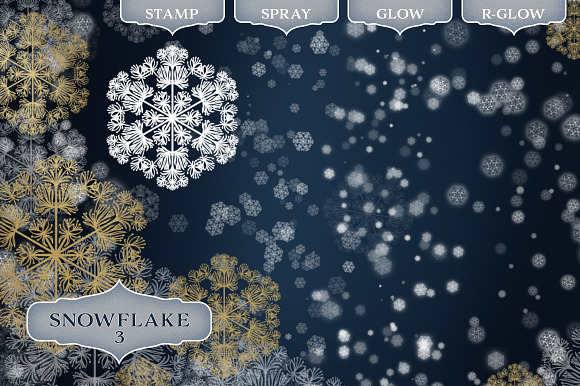 Snowflake Photoshop Brush set in Add-Ons - product preview 3