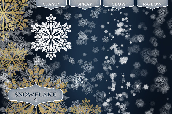 Snowflake Photoshop Brush set in Add-Ons - product preview 4