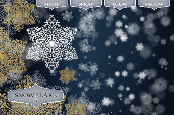Snowflake Photoshop Brush set in Add-Ons - product preview 5