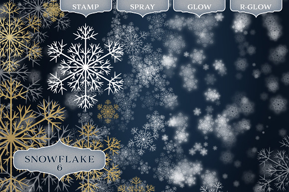 Snowflake Photoshop Brush set in Add-Ons - product preview 6