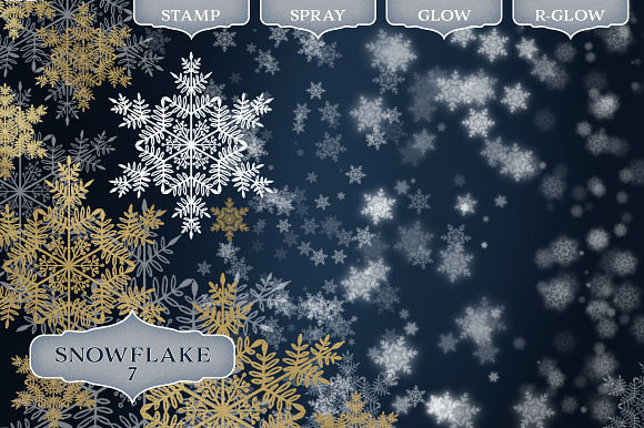 Snowflake Photoshop Brush set in Add-Ons - product preview 7