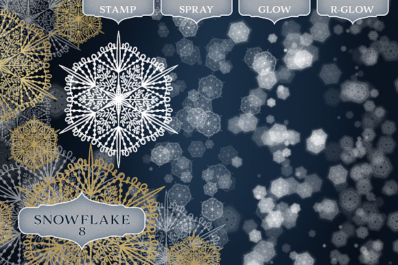 Snowflake Photoshop Brush set in Add-Ons - product preview 8