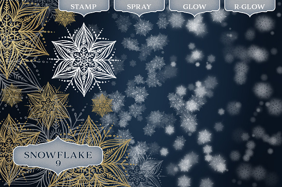 Snowflake Photoshop Brush set in Add-Ons - product preview 9
