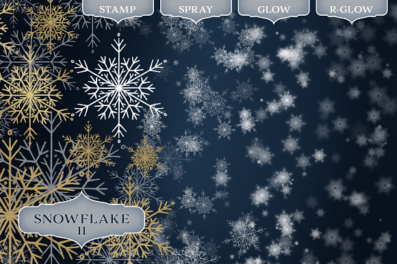 Snowflake Photoshop Brush set in Add-Ons - product preview 11