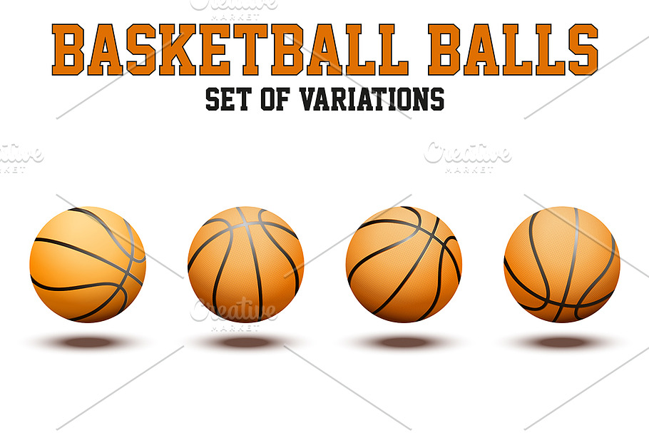 Set of Basketball Ball. Vector+JPEG