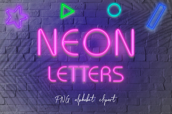 Neon Letters Clipart