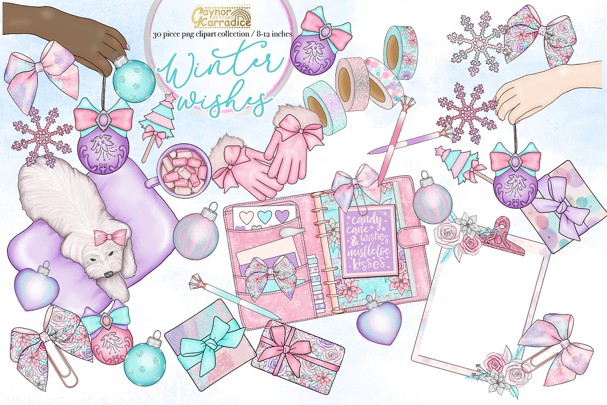Winter Wishes Planner Clipart in Illustrations - product preview 8