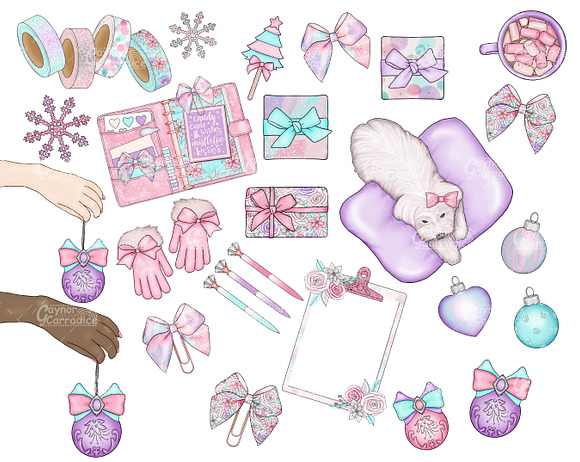 Winter Wishes Planner Clipart in Illustrations - product preview 1