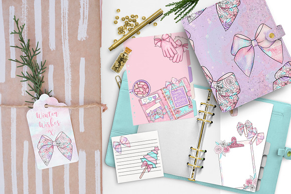 Winter Wishes Planner Clipart in Illustrations - product preview 2