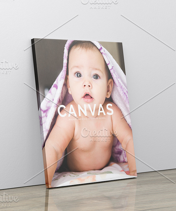 Portrait Canvas Ratio 4x5 Mockup 02 in Print Mockups - product preview 2