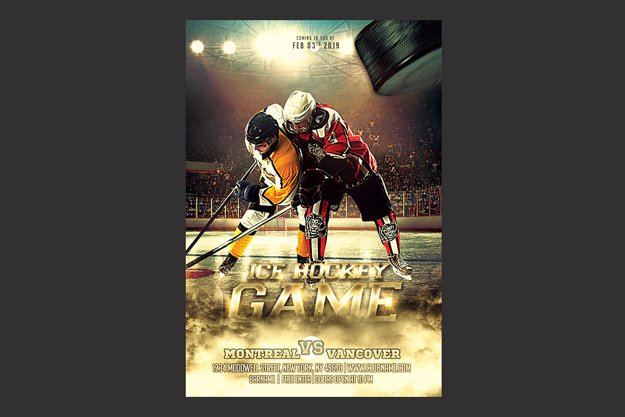 Ice Hockey Flyer in Flyer Templates - product preview 8