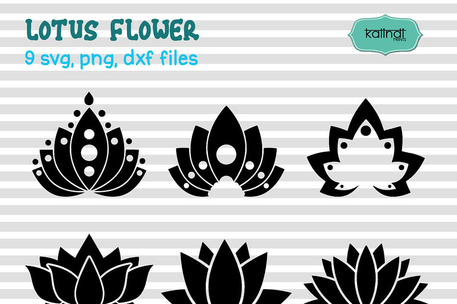 Lotus flower svg bungle in Illustrations - product preview 8