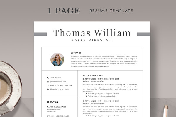 Professional Resume Template RE010