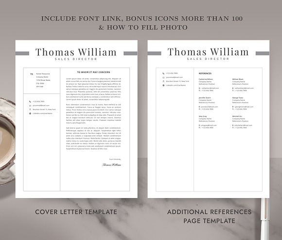 Professional Resume Template RE010 in Letter Templates - product preview 2