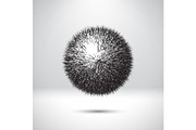 Abstract ball with curvy needles