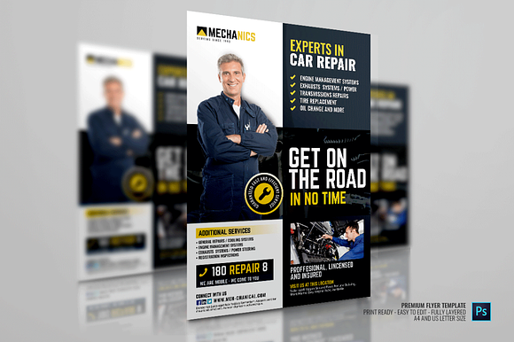 Mechanic Flyer Template in Flyer Templates - product preview 4