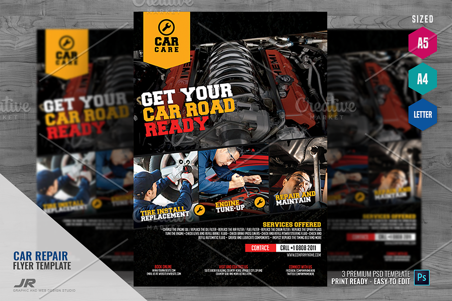 Car Repair Flyer Design Template in Flyer Templates - product preview 8