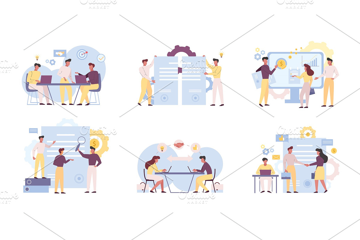 Business analysts teamwork flat in Illustrations - product preview 8