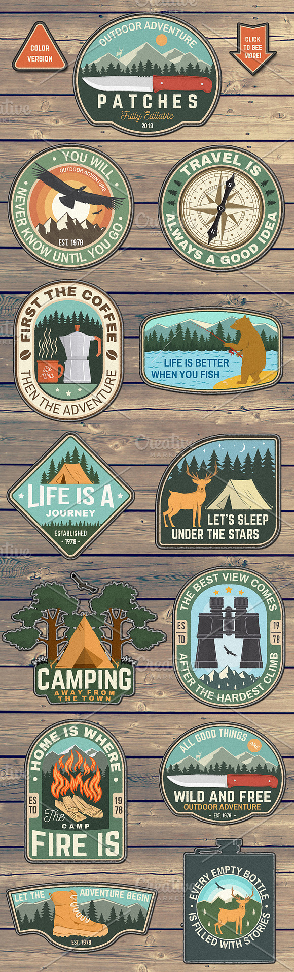 Outdoor Adventure Patches Part 2 in Logo Templates - product preview 1
