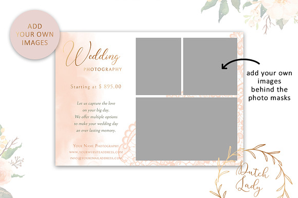 PSD Wedding Photo Card Template #1 in Card Templates - product preview 1