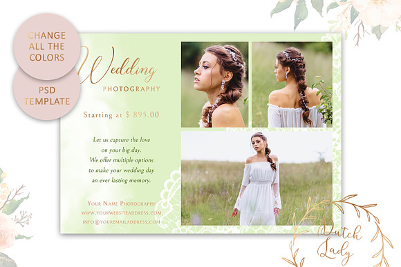 PSD Wedding Photo Card Template #1 in Card Templates - product preview 2