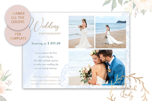 PSD Wedding Photo Card Template #1 in Card Templates - product preview 3