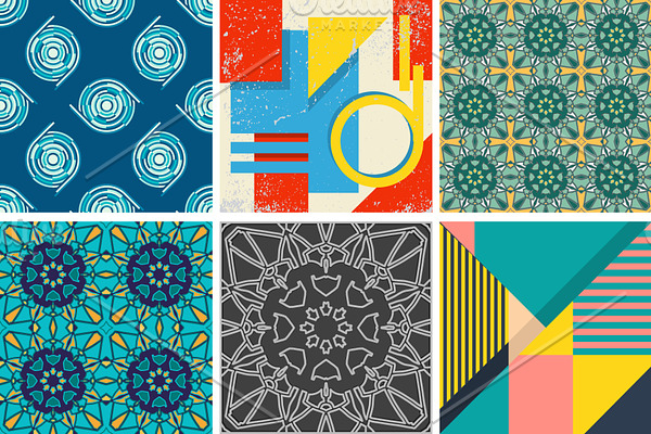 Set seamless patterns and background
