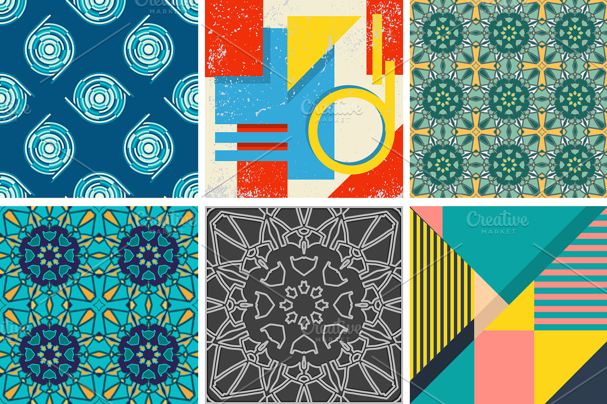 Set seamless patterns and background in Patterns - product preview 8