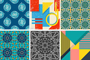 Set seamless patterns and background