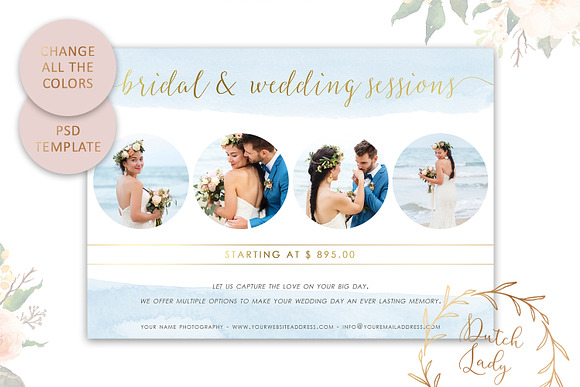 PSD Wedding Photo Card Template #2 in Card Templates - product preview 2