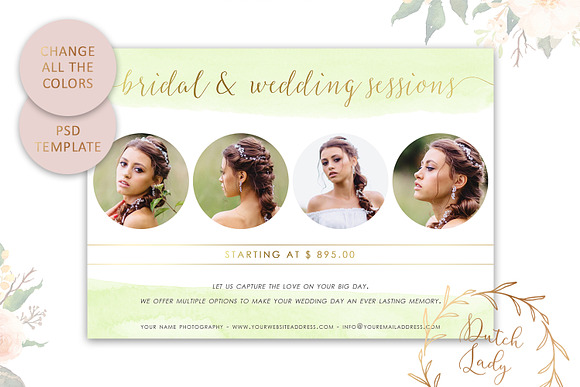PSD Wedding Photo Card Template #2 in Card Templates - product preview 3