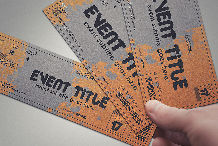 2 cardboard TICKET templates in Card Templates - product preview 8