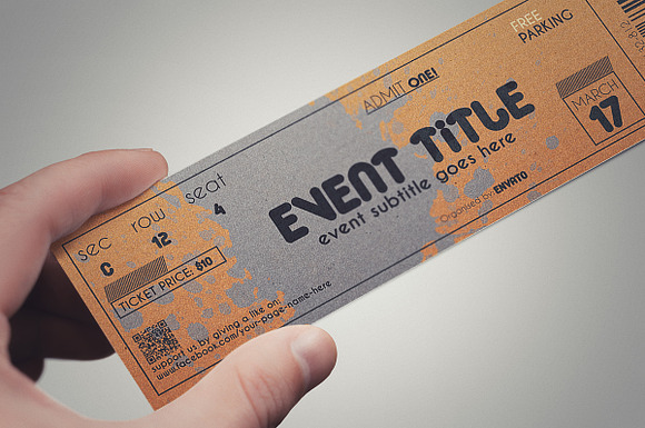 2 cardboard TICKET templates in Card Templates - product preview 1