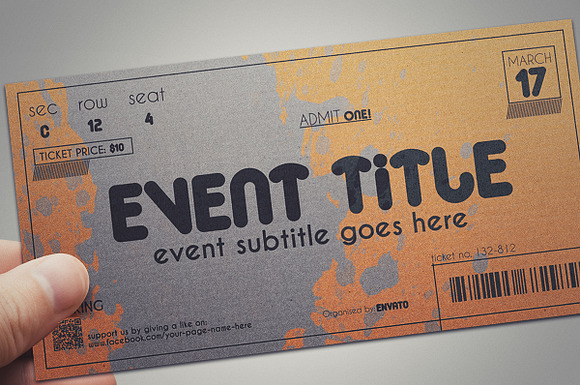 2 cardboard TICKET templates in Card Templates - product preview 2
