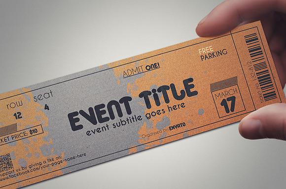 2 cardboard TICKET templates in Card Templates - product preview 3
