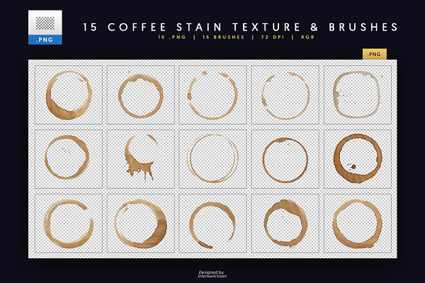 15 Coffee Stain + Brush Set