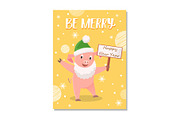 Be Merry Greetings from Cartoon Pig