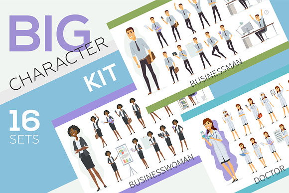 Big Cartoon People Character Kit in Illustrations - product preview 2