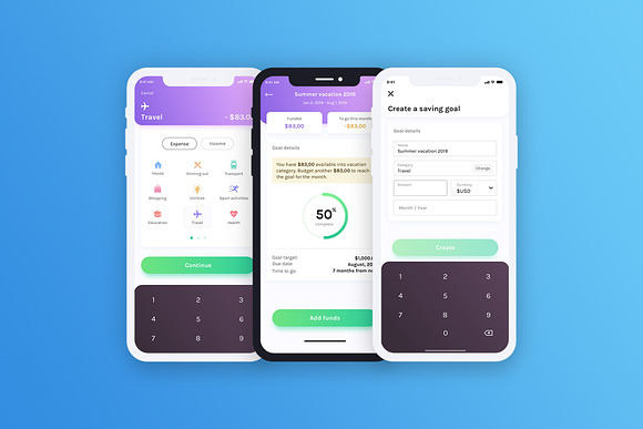 Budget Planner Mobile UI Kit in UI Kits and Libraries - product preview 6