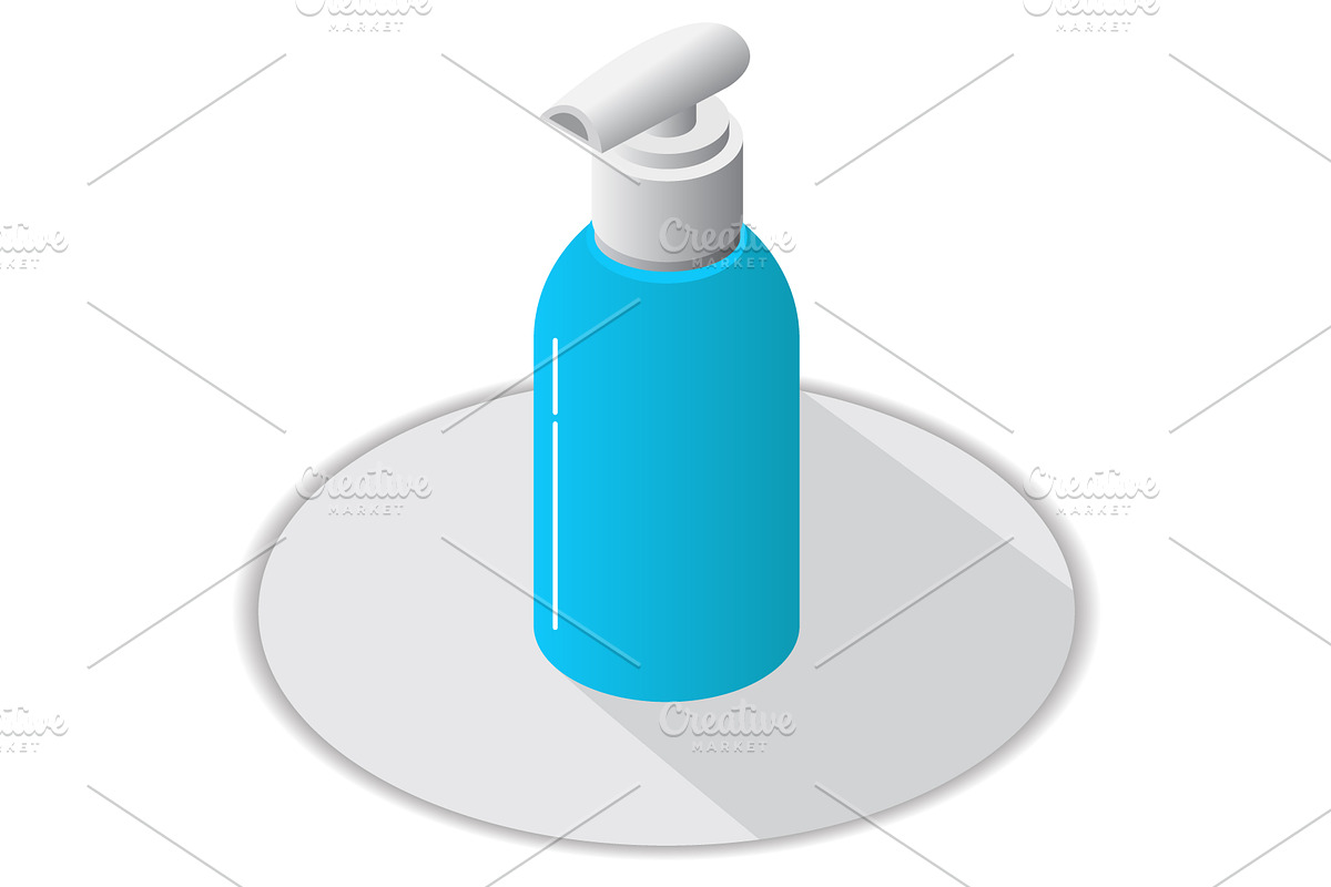 Isometric bottle Liquid Soap in Objects - product preview 8