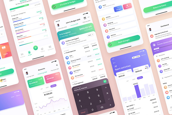 Budget Planner Mobile UI Kit in UI Kits and Libraries - product preview 7