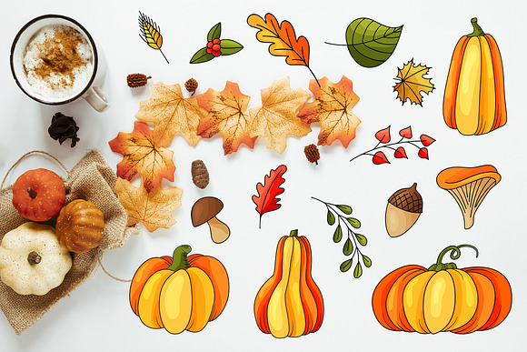 Thanksgiving holiday overlay+clipart in Illustrations - product preview 11