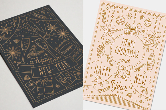 Christmas and New Year cards in Postcard Templates - product preview 5