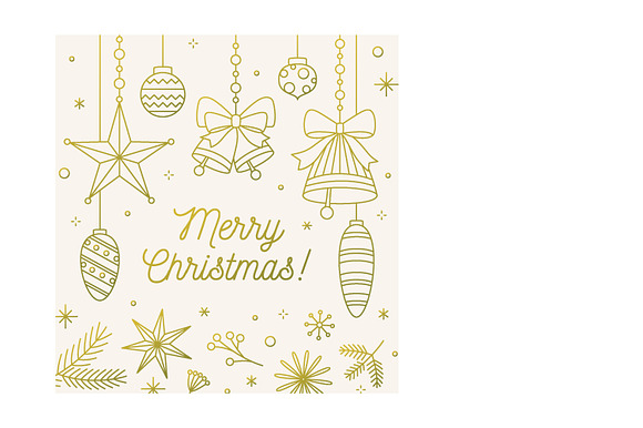 Christmas and New year greeting card in Postcard Templates - product preview 5