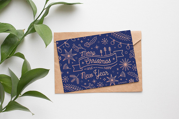 Christmas and New year greeting card in Postcard Templates - product preview 7