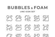 Set line icons of bubbles and foam